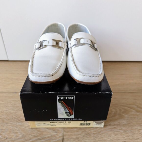 Geox Respira Leather Slip-On Loafers – White, Women's EU 38 - Picture 8 of 12